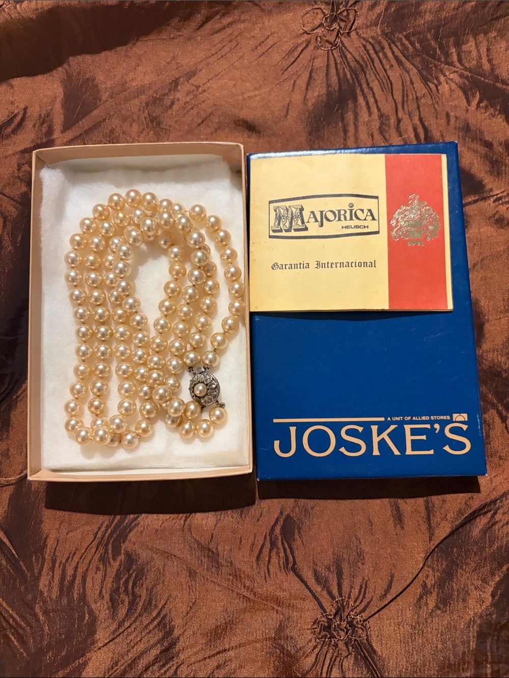 Majorica Vintage Double Strand Majorica Pearl Necklace